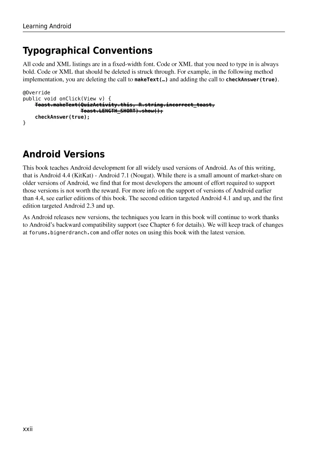 Typographical Conventions
Android Versions