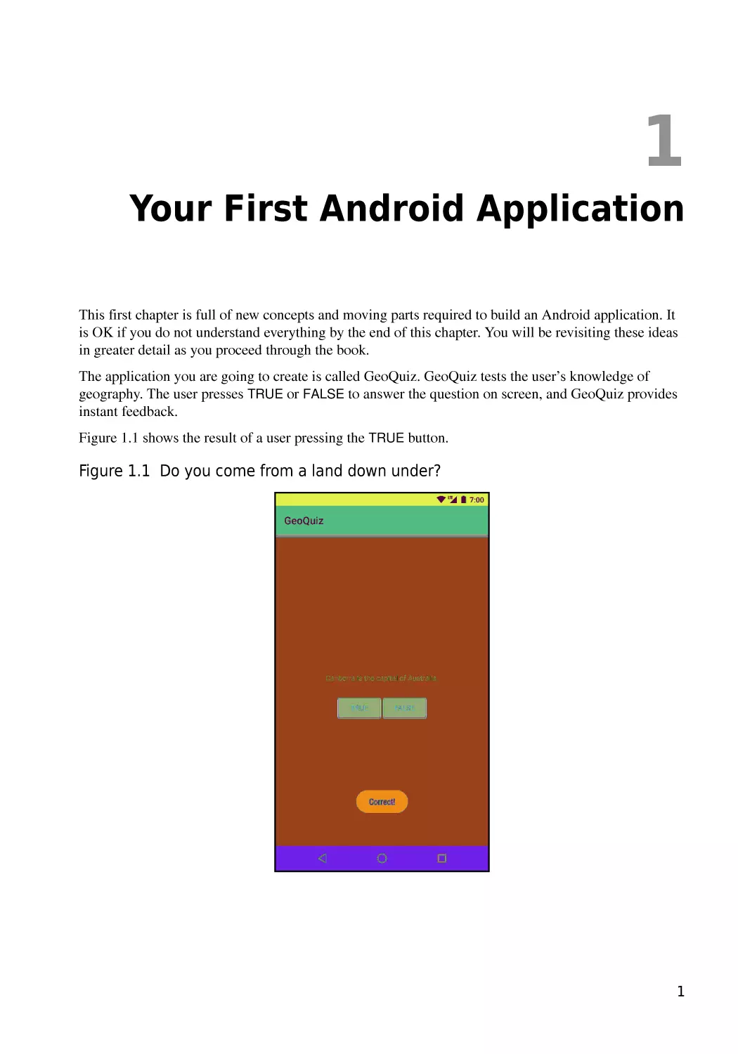 Chapter 1  Your First Android Application