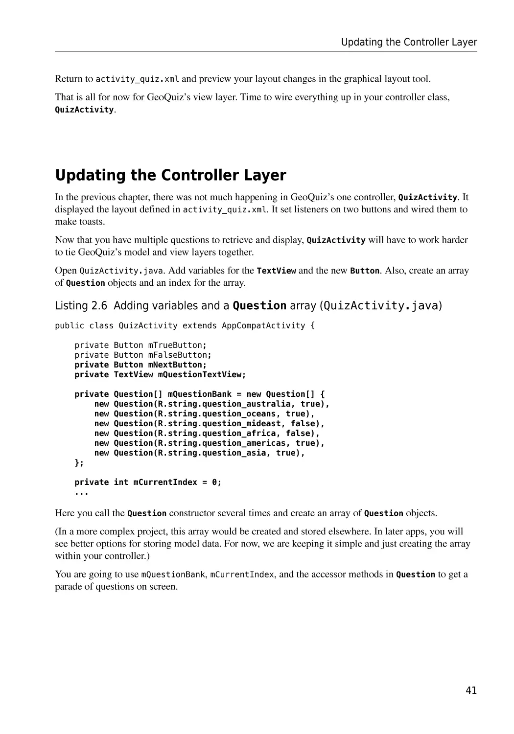 Updating the Controller Layer
