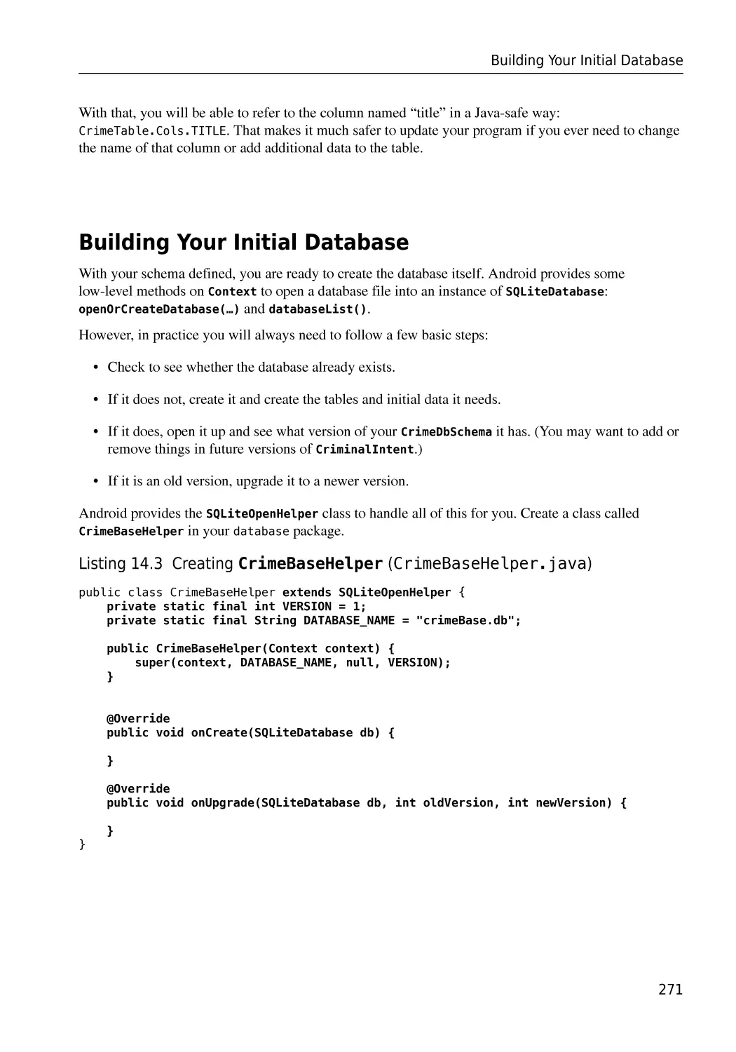 Building Your Initial Database