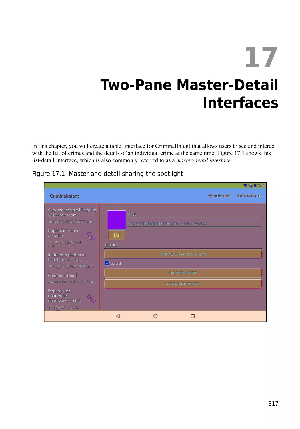 Chapter 17  Two-Pane Master-Detail Interfaces