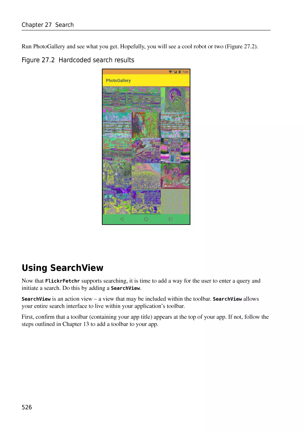 Using SearchView