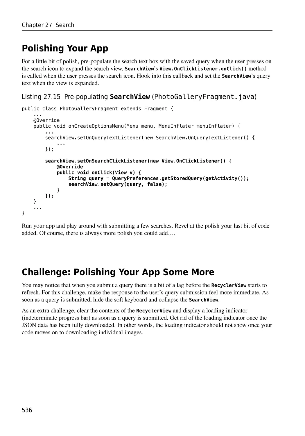Polishing Your App
Challenge