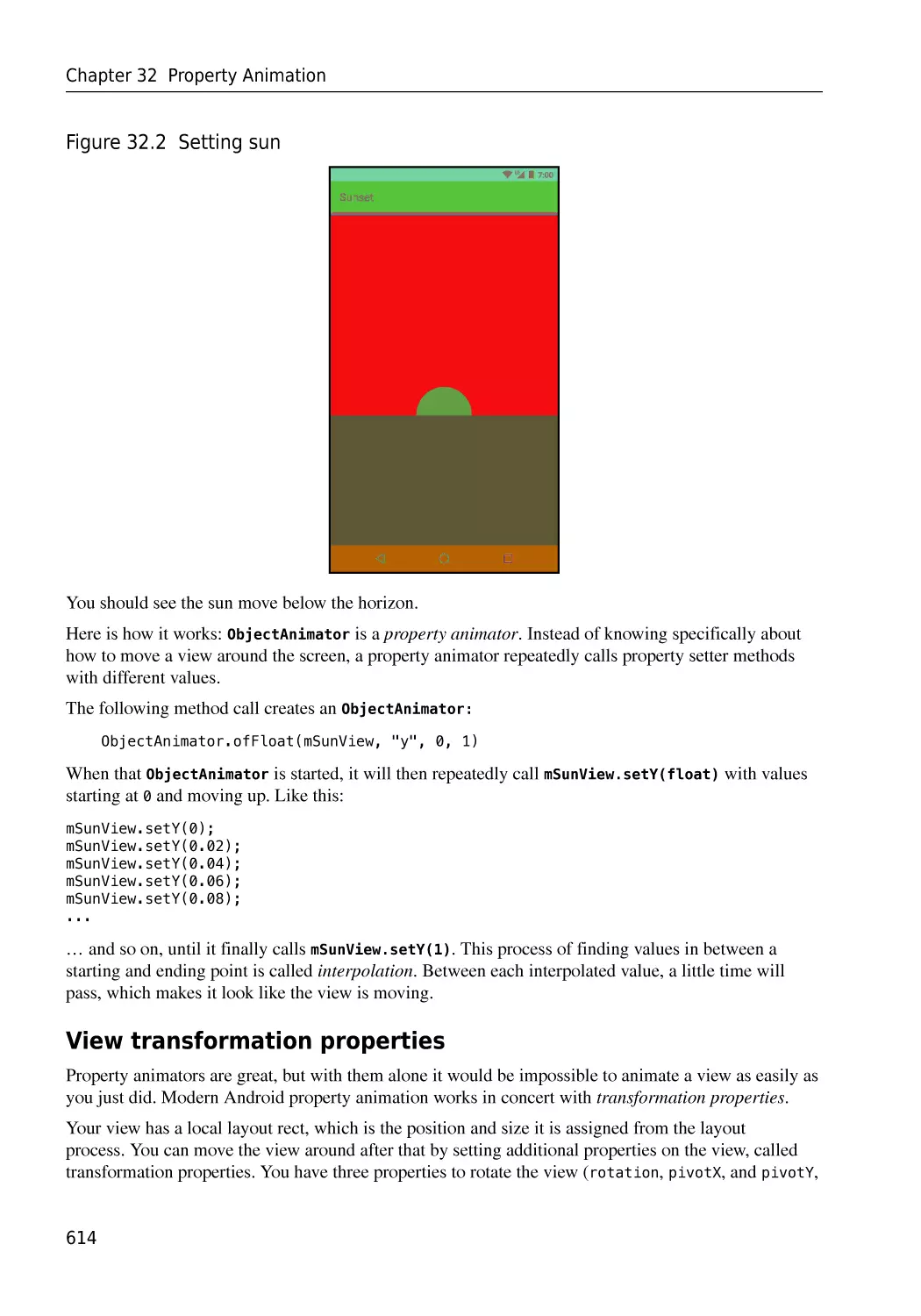View transformation properties