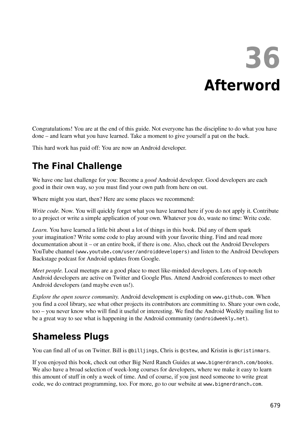 Chapter 36  Afterword
The Final Challenge
Shameless Plugs