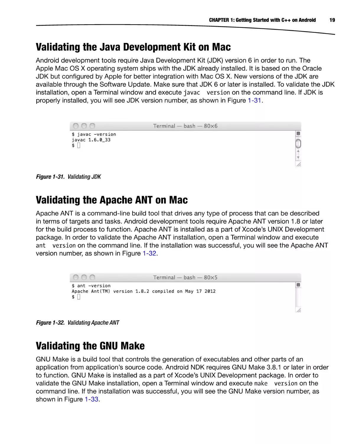 Validating the Java Development Kit on Mac
Validating the Apache ANT on Mac
Validating the GNU Make