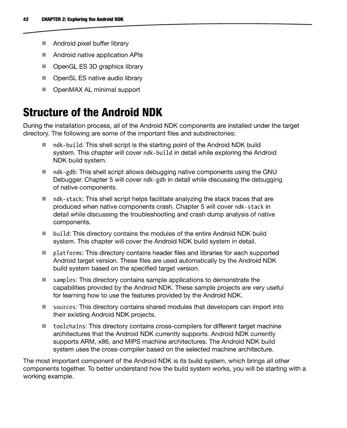 Structure of the Android NDK