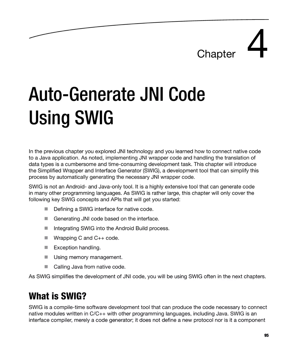 Chapter 4
What is SWIG?