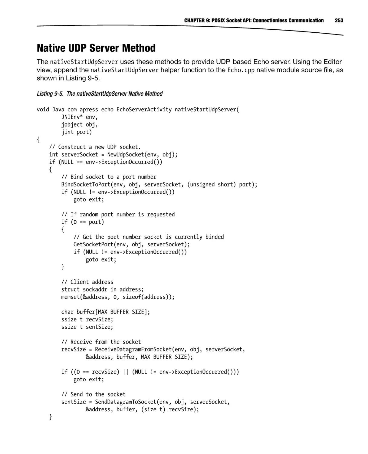 Native UDP Server Method