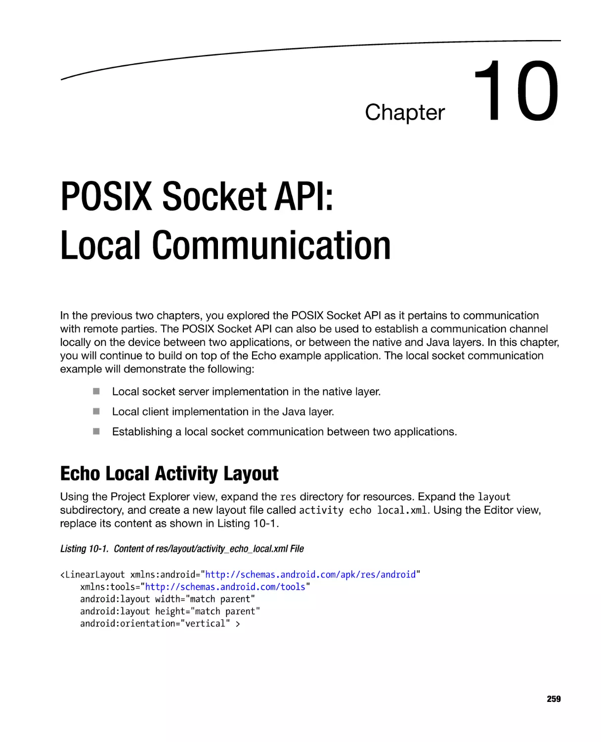 Chapter 10
Echo Local Activity Layout
