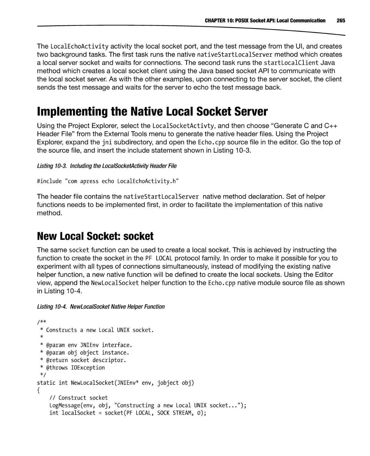 Implementing the Native Local Socket Server
New Local Socket