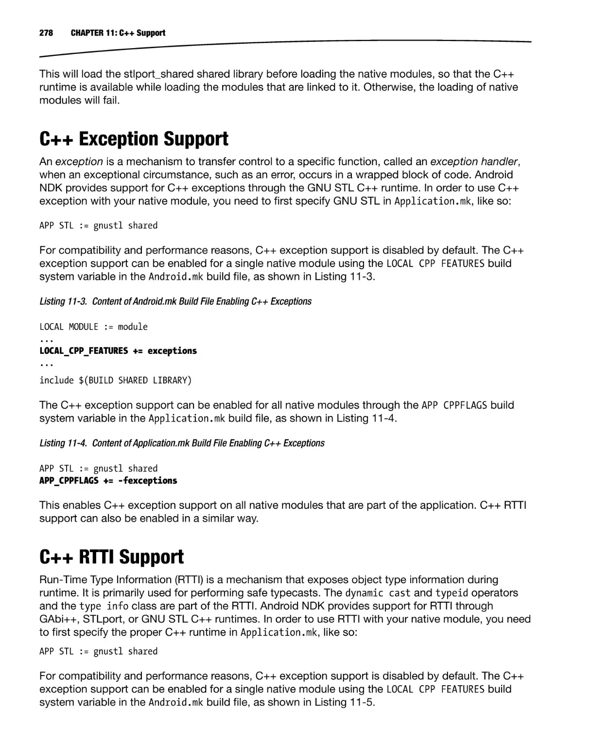 C++ Exception Support
C++ RTTI Support