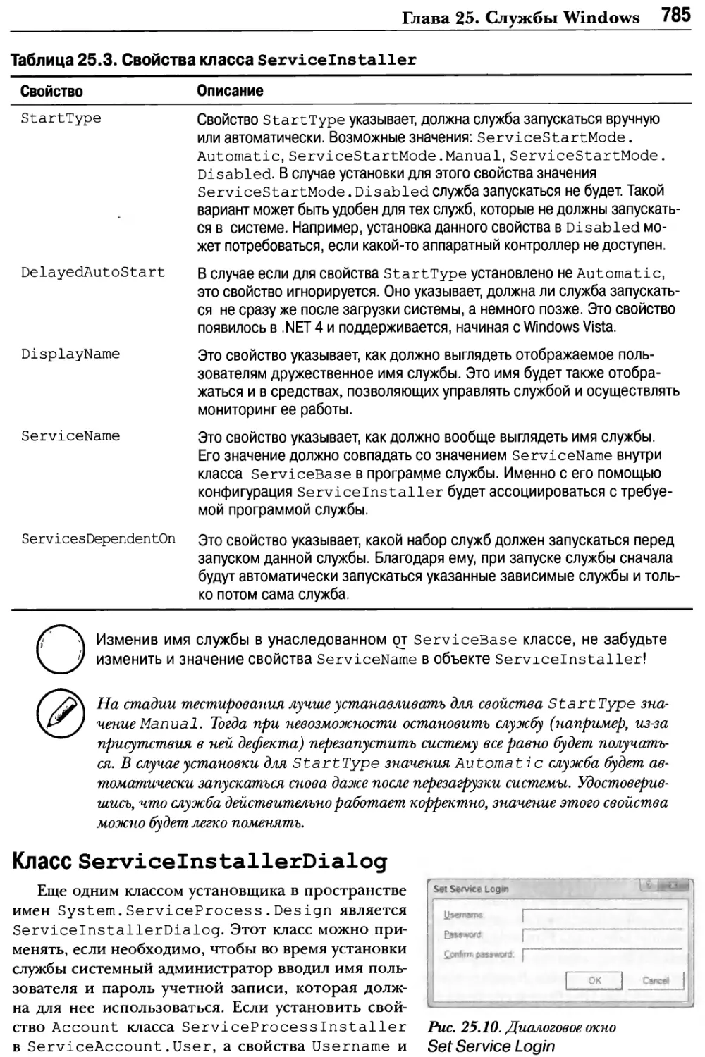 Класс ServicelnstallerDialog