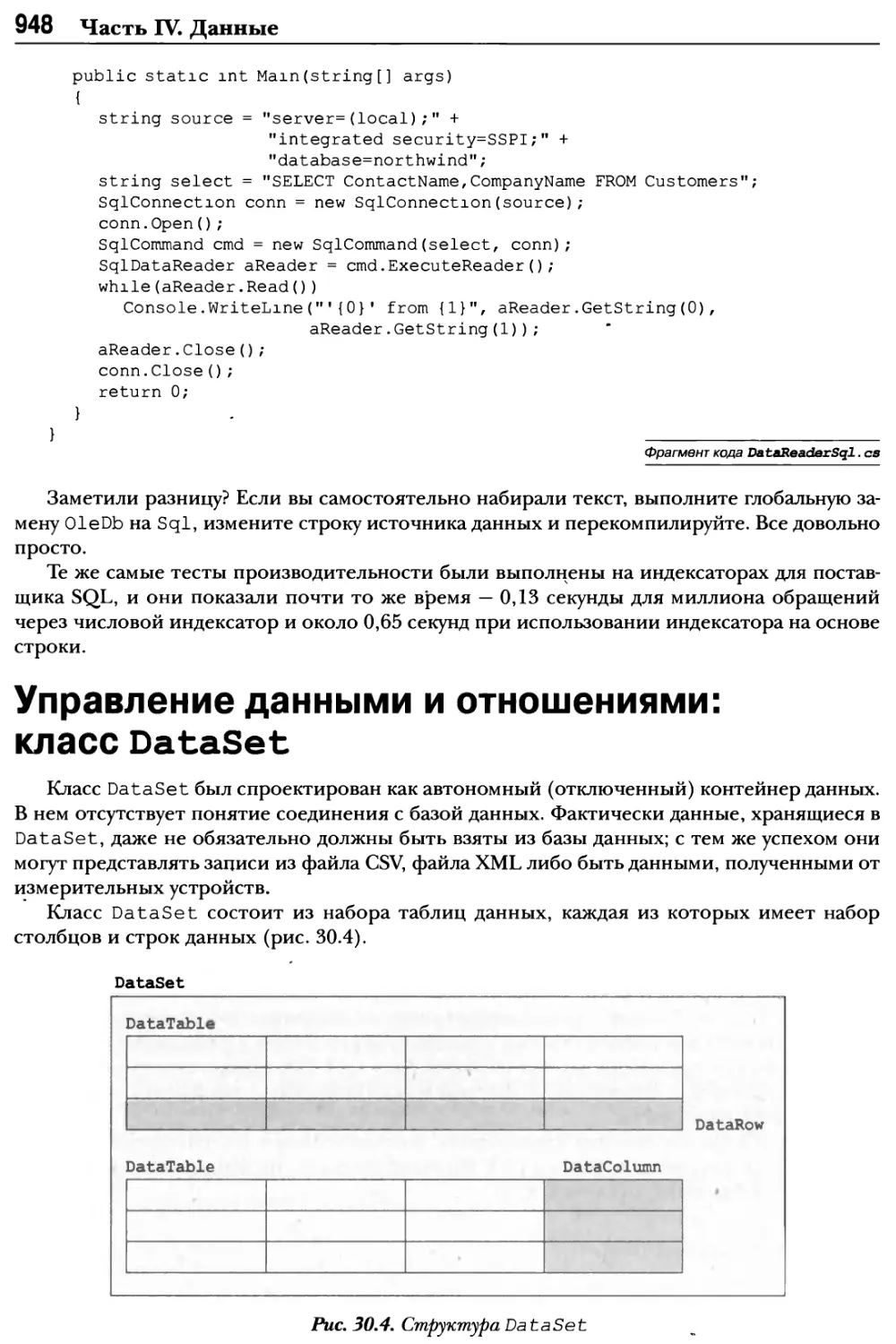 Управление данными и отношениями: класс DataSet