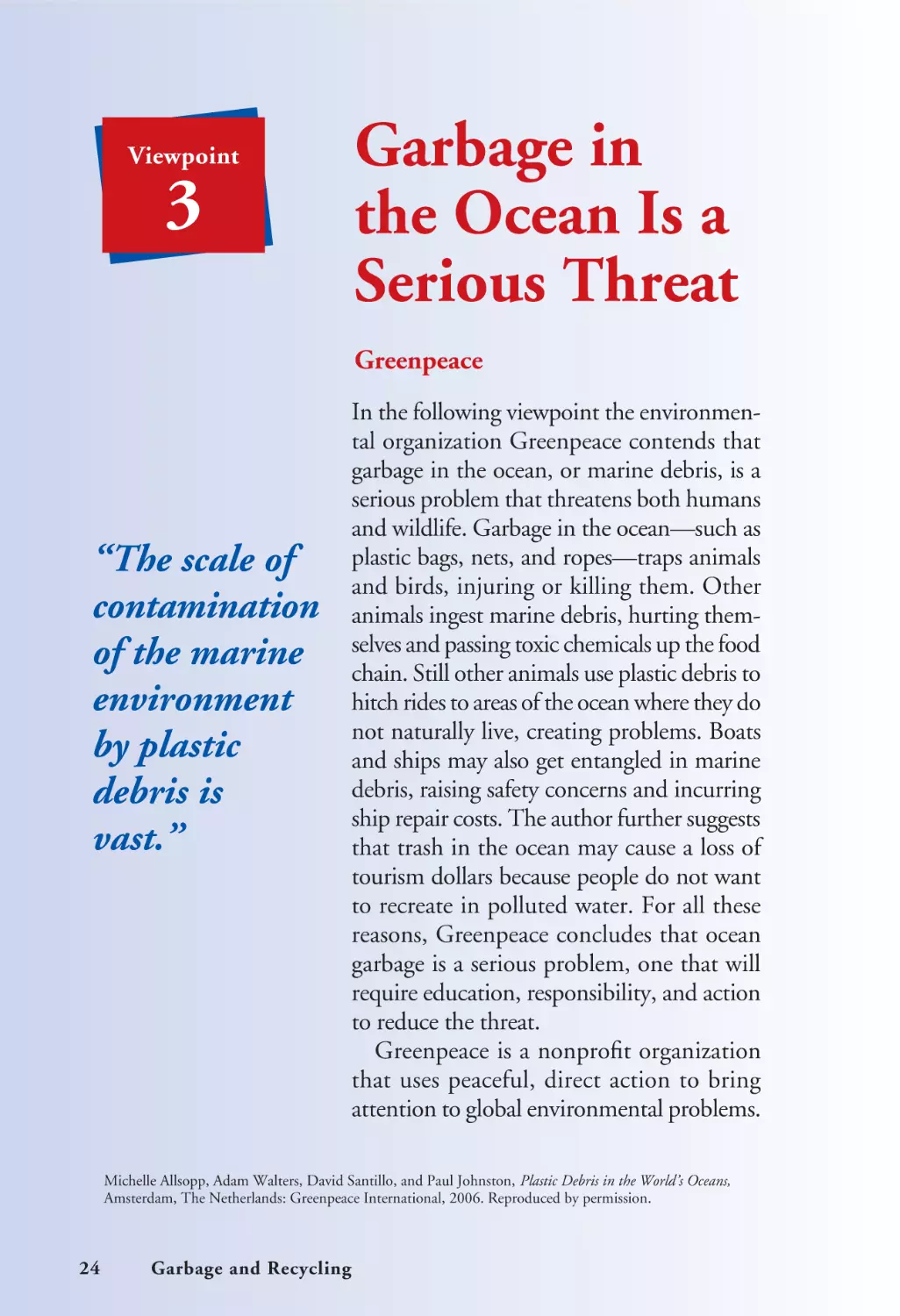 Garbage in the Ocean Is a Serious threat