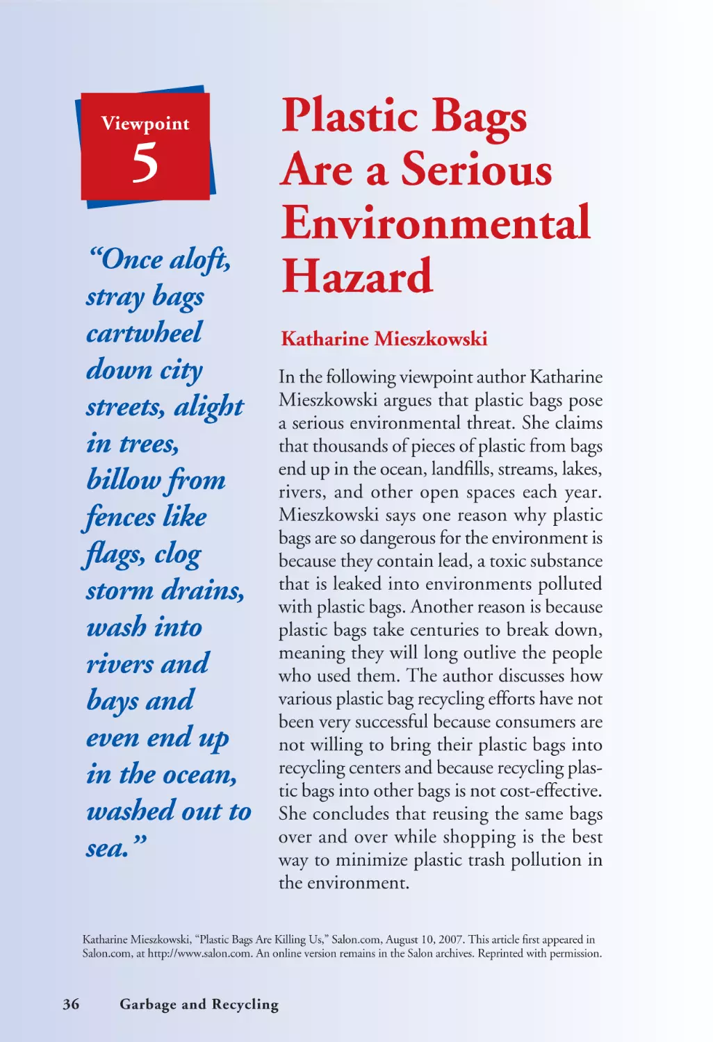 Plastic Bags Are a Serious Environmental hazard