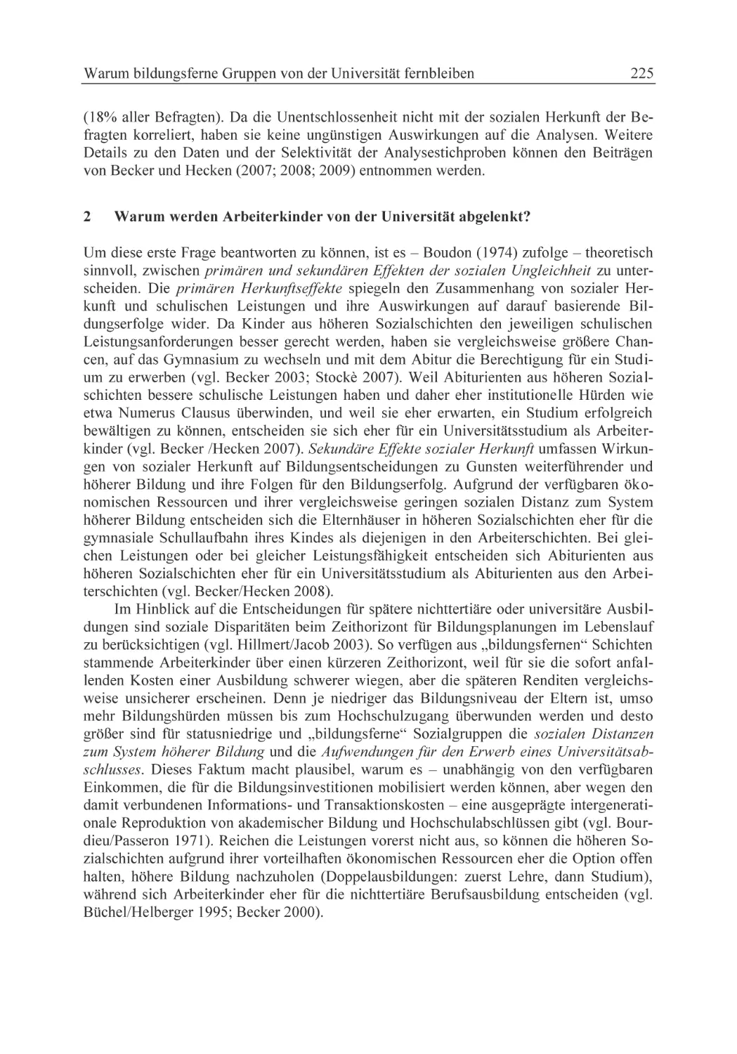 2 Warum werden Arbeiterkinder von der Universität abgelenkt?