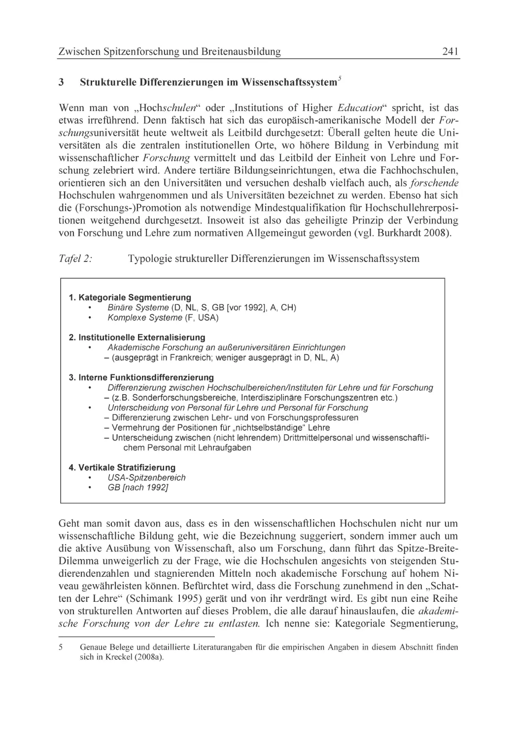 3 Strukturelle Differenzierungen im Wissenschaftssystem5