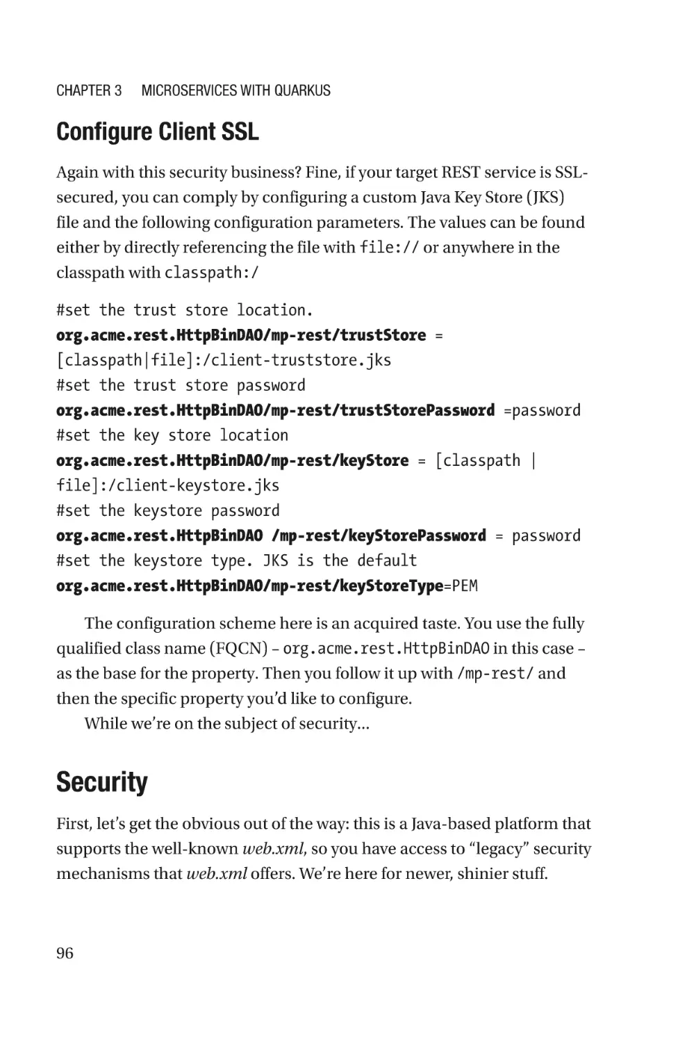 Configure Client SSL
Security