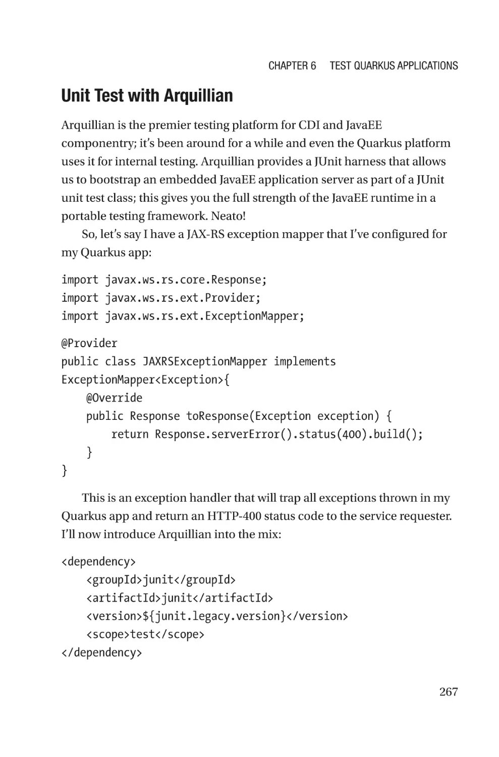 Unit Test with Arquillian