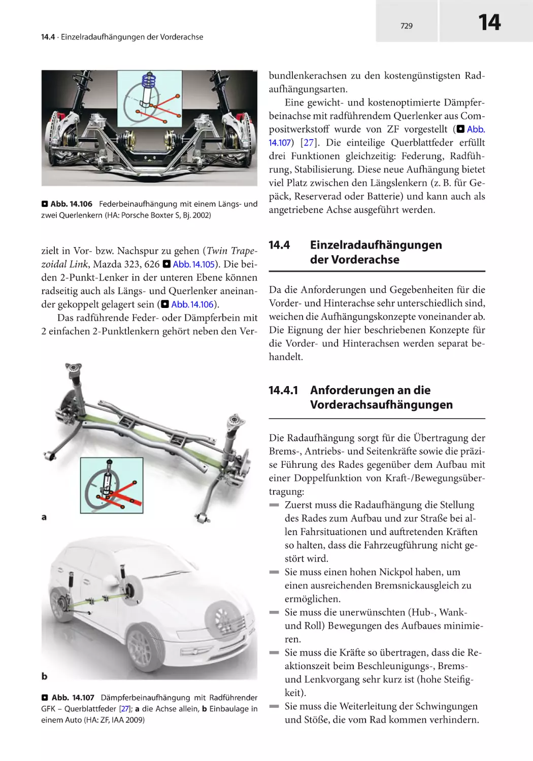 14.4 Einzelradaufhängungen der Vorderachse