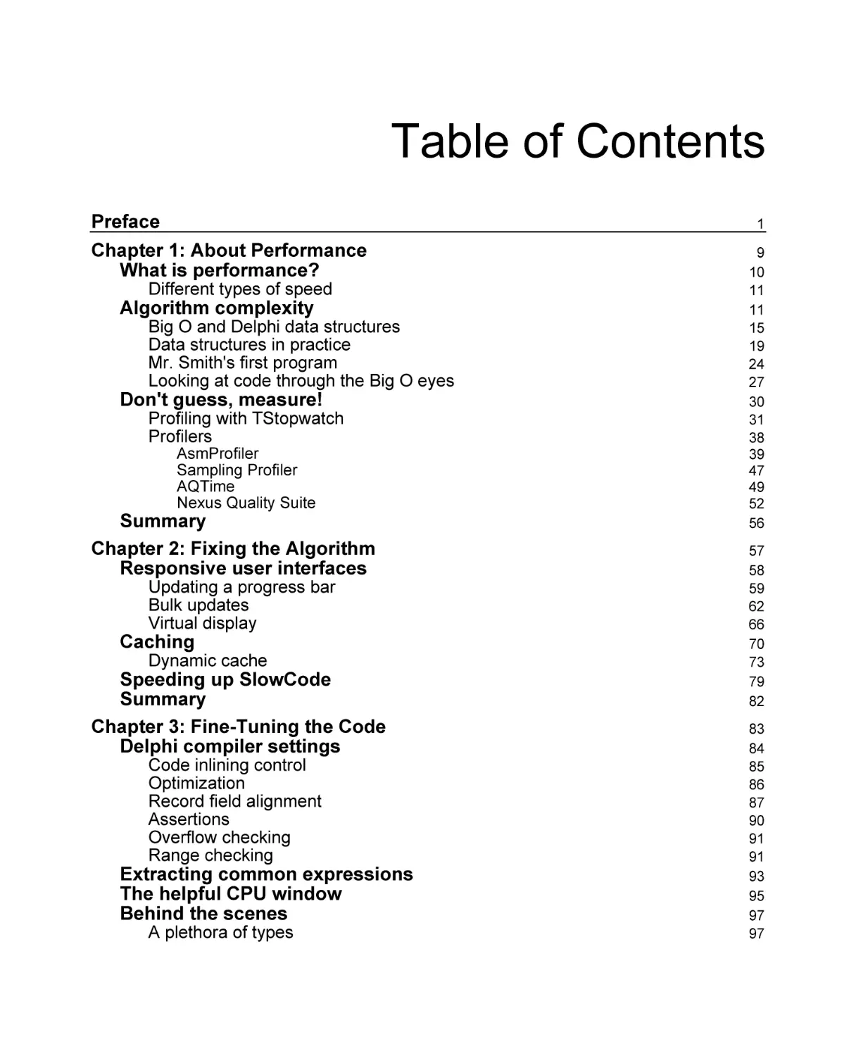 Table of Contents