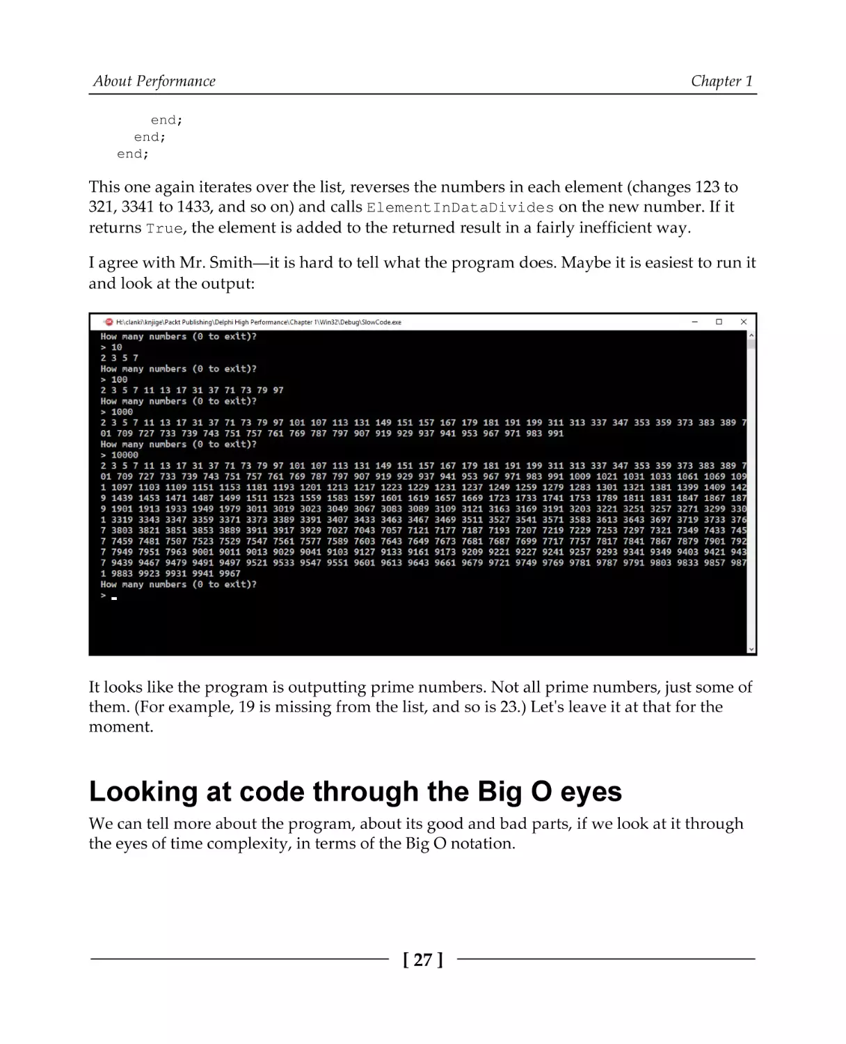 Looking at code through the Big O eyes