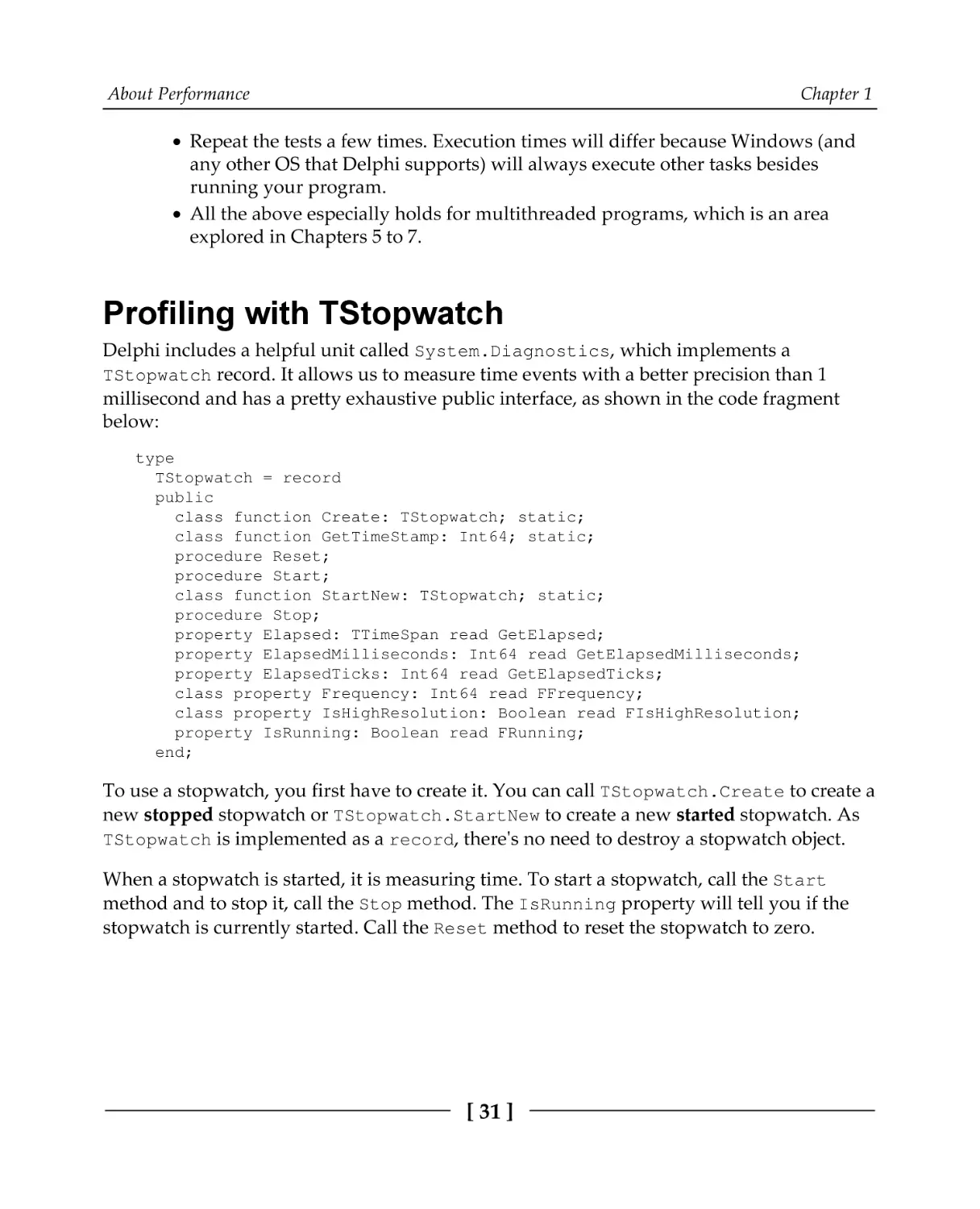 Profiling with TStopwatch