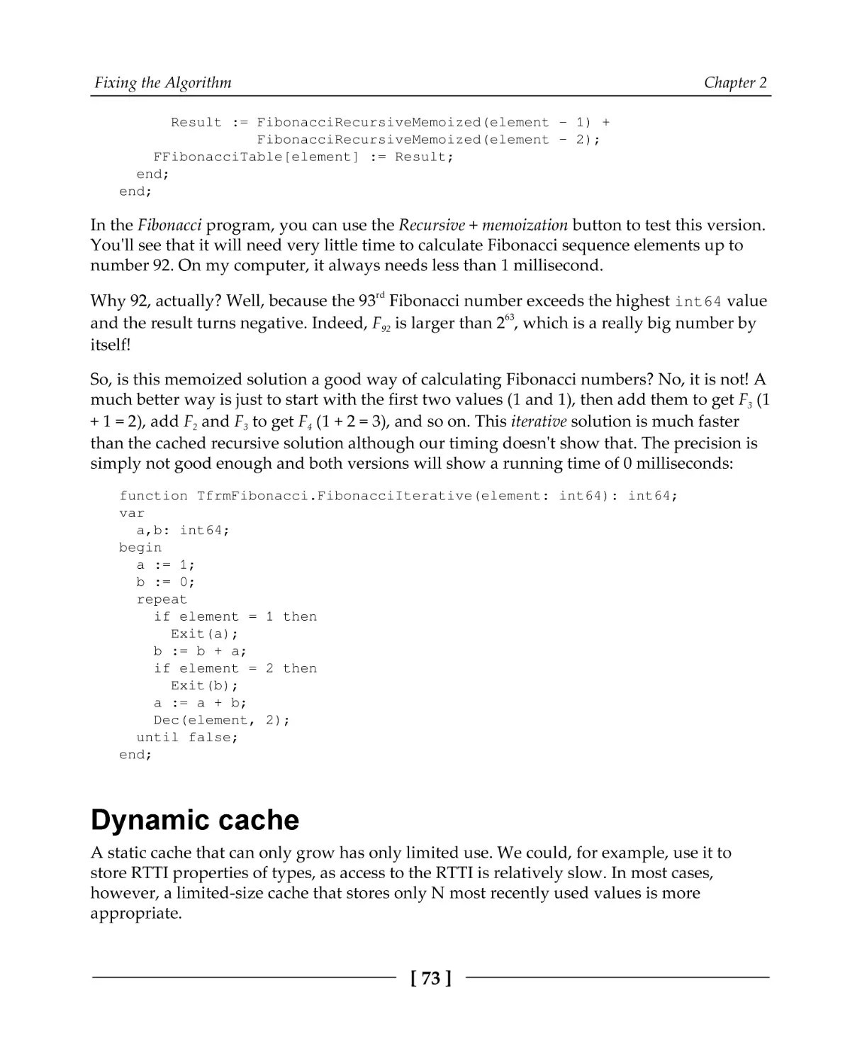 Dynamic cache