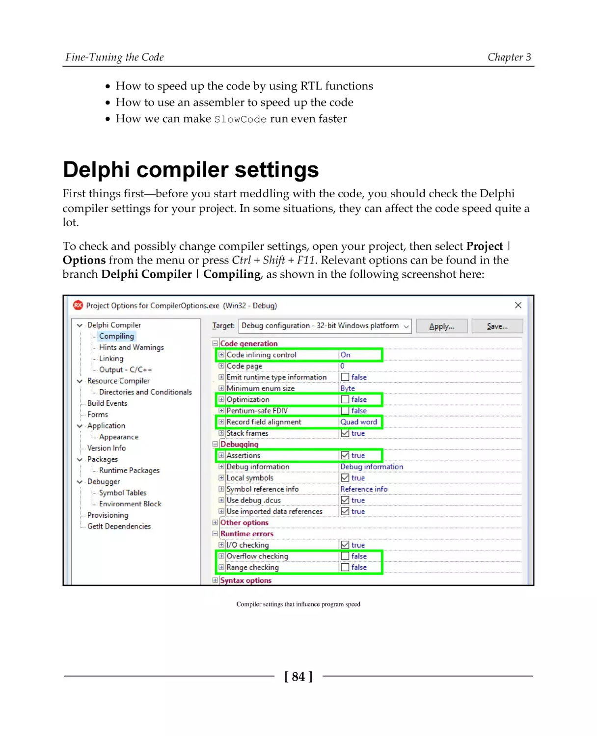 Delphi compiler settings