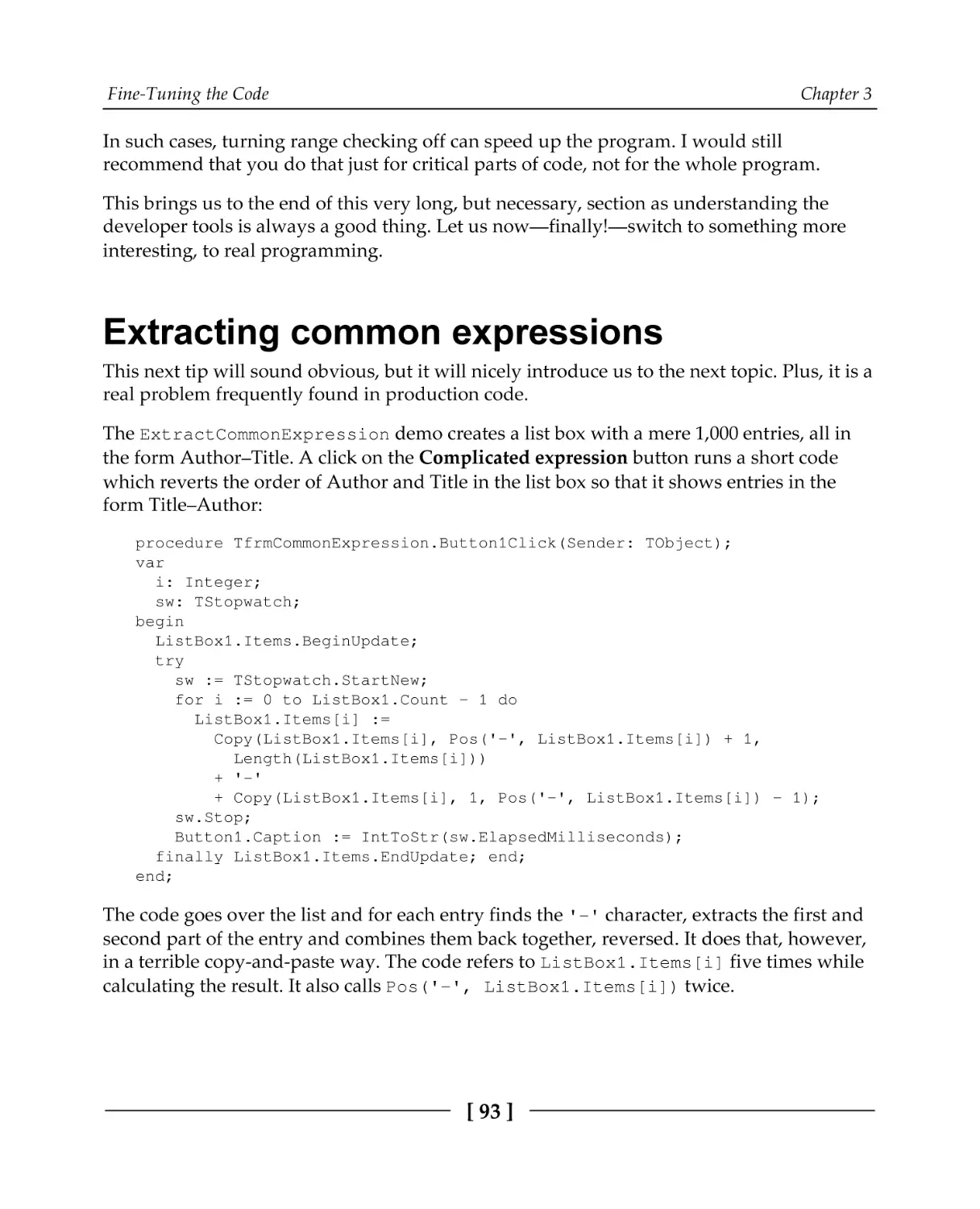 Extracting common expressions