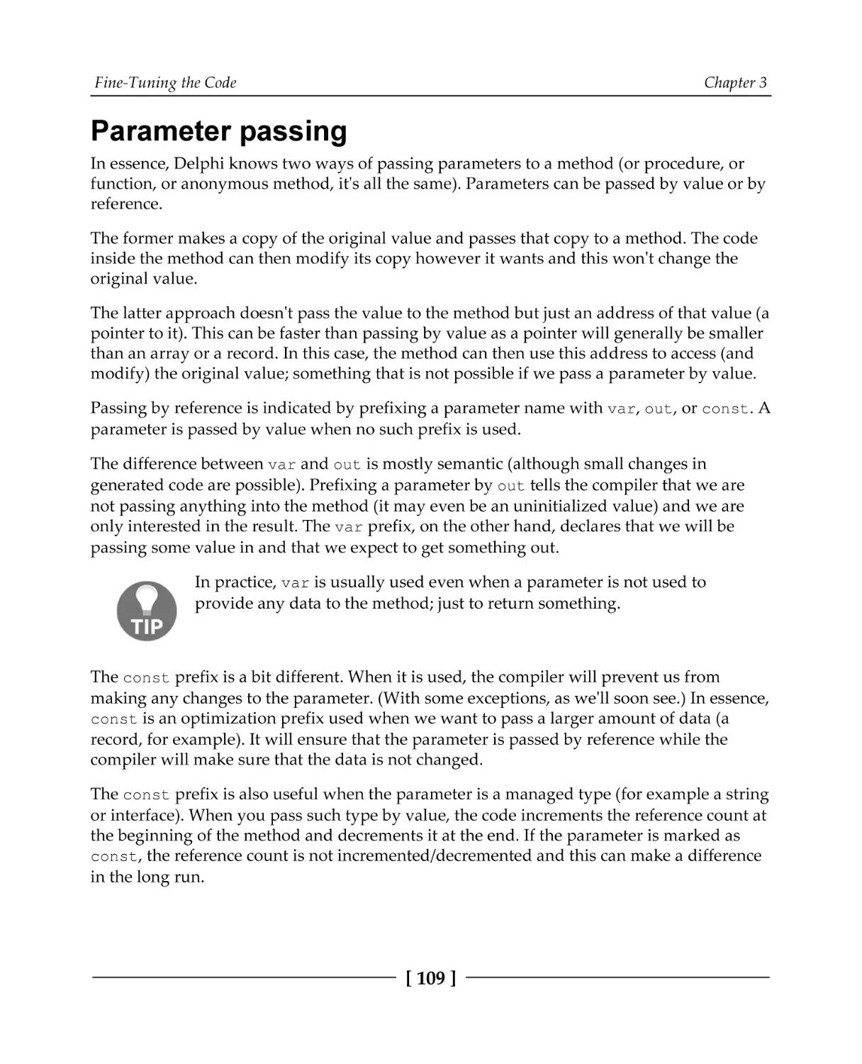 Parameter passing