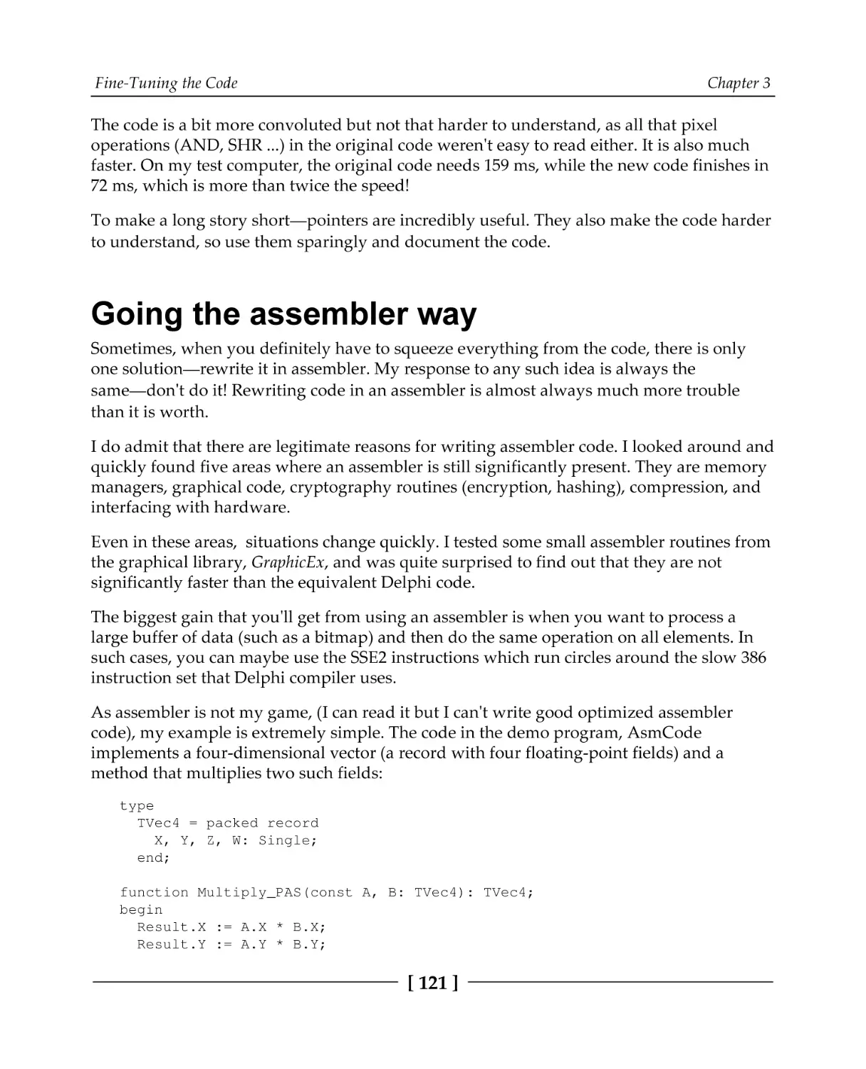 Going the assembler way