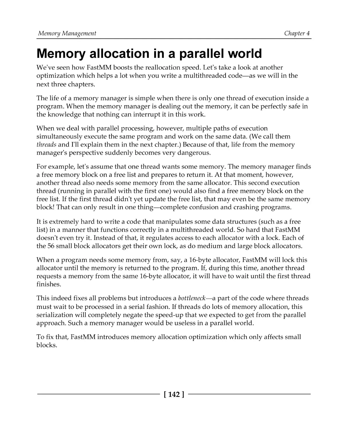 Memory allocation in a parallel world