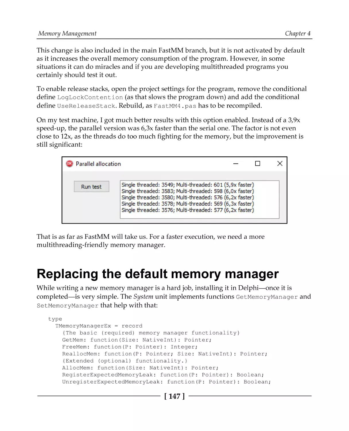 Replacing the default memory manager