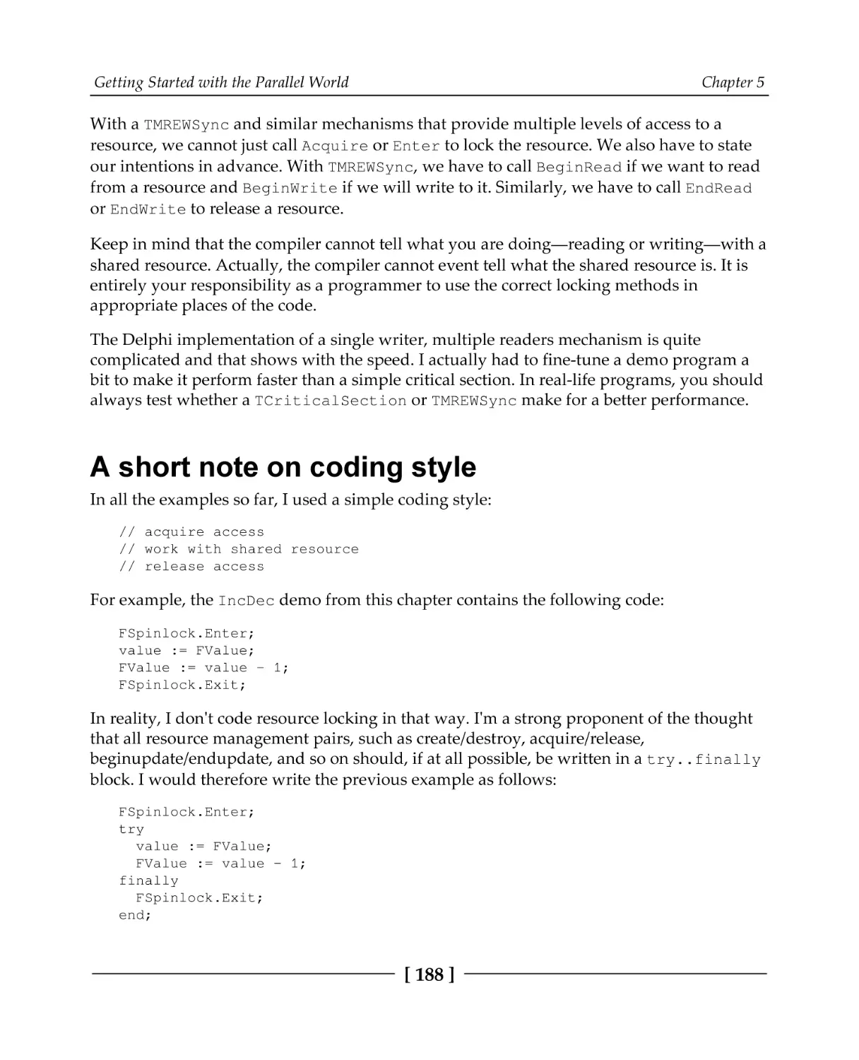 A short note on coding style