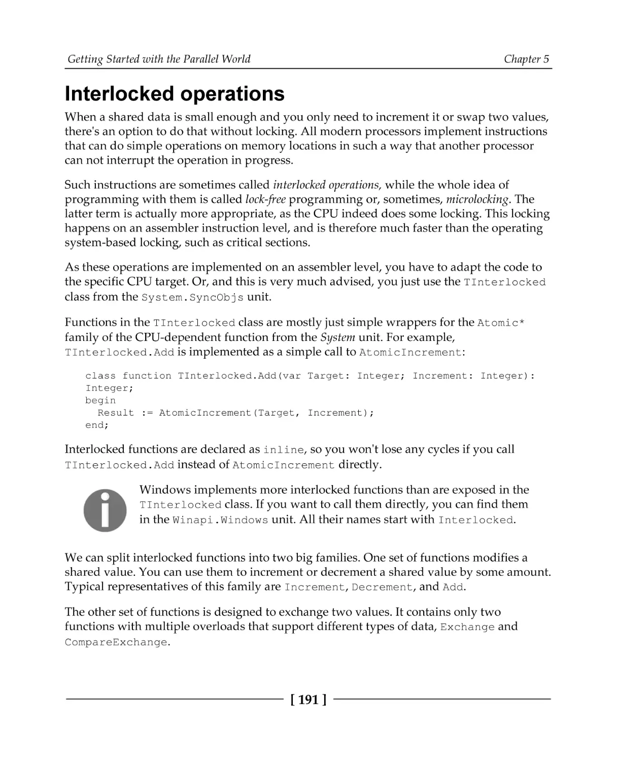 Interlocked operations