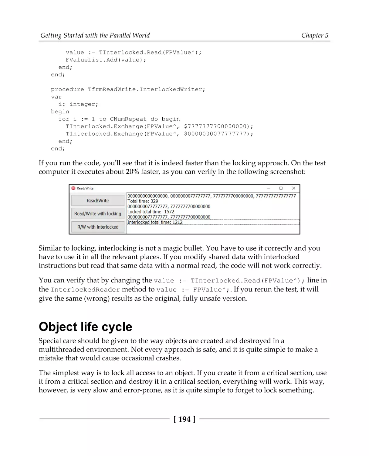 Object life cycle