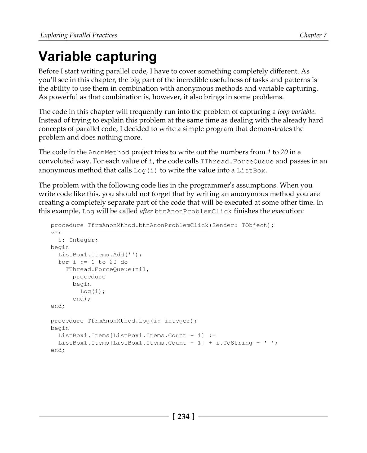 Variable capturing