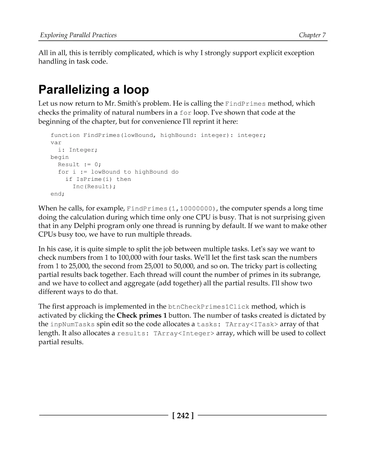 Parallelizing a loop