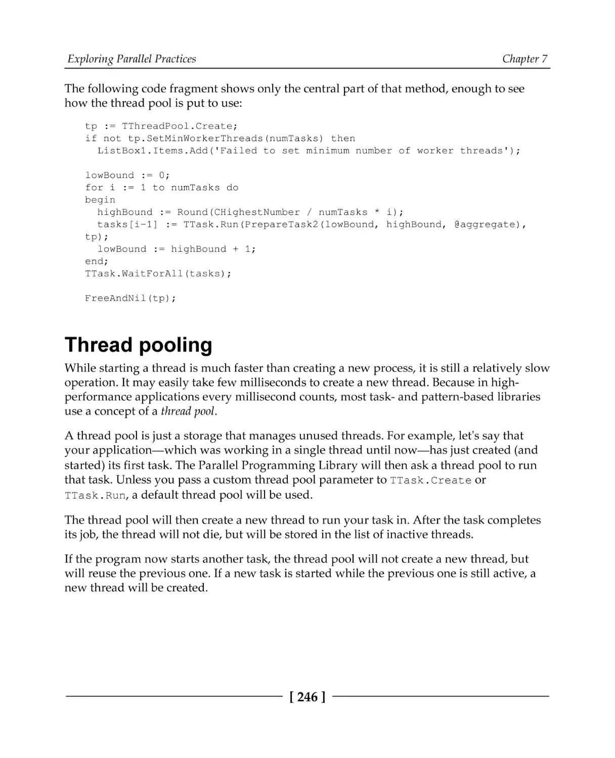 Thread pooling