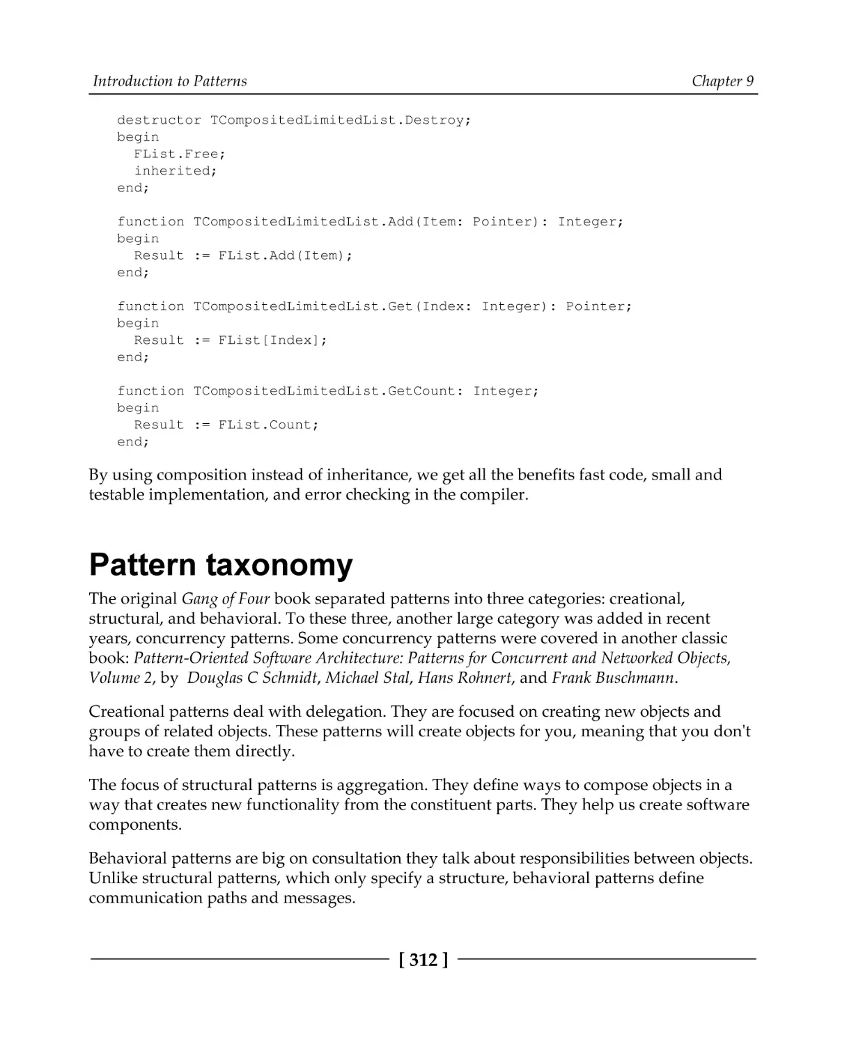 Pattern taxonomy