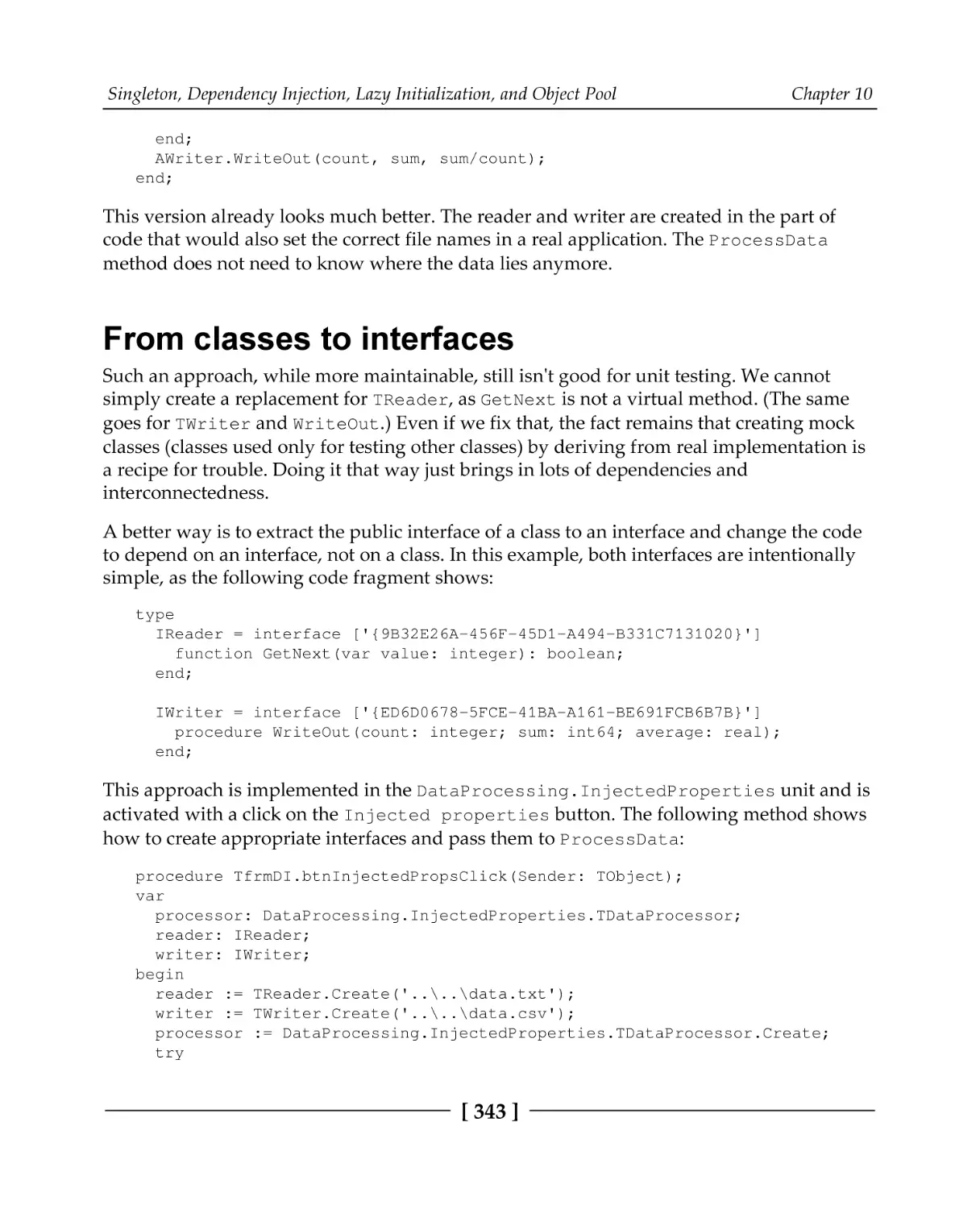 From classes to interfaces