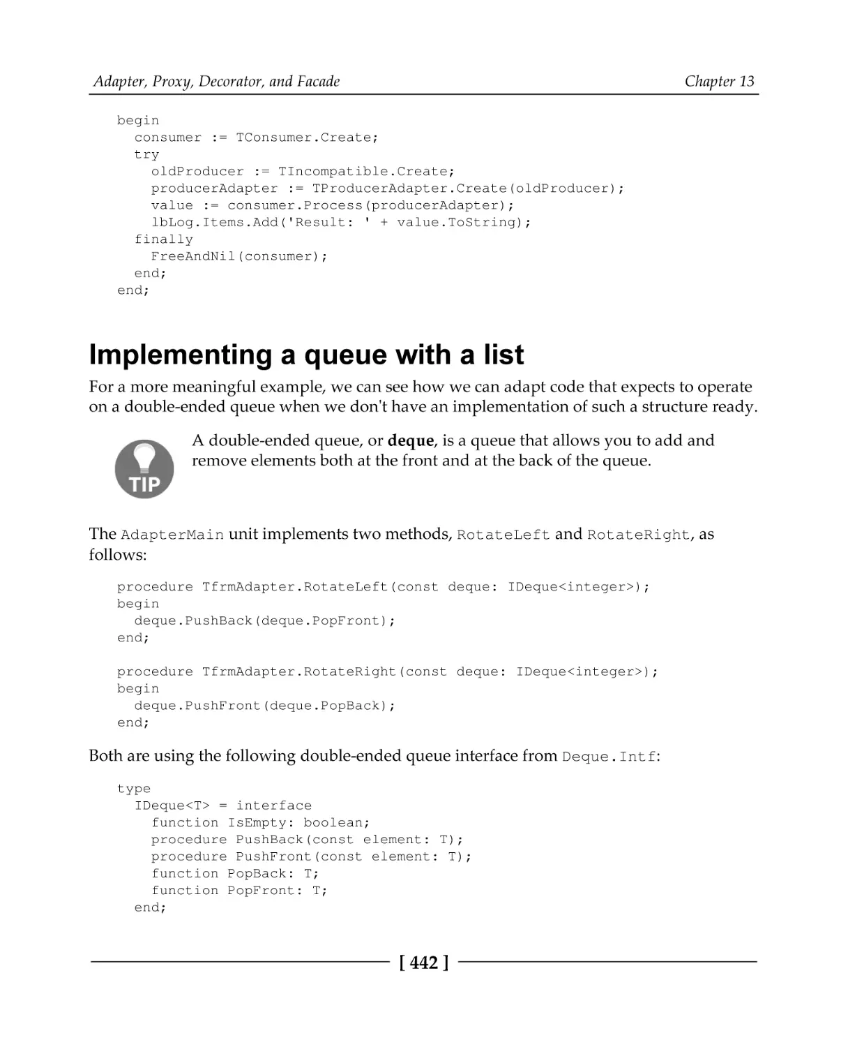 Implementing a queue with a list