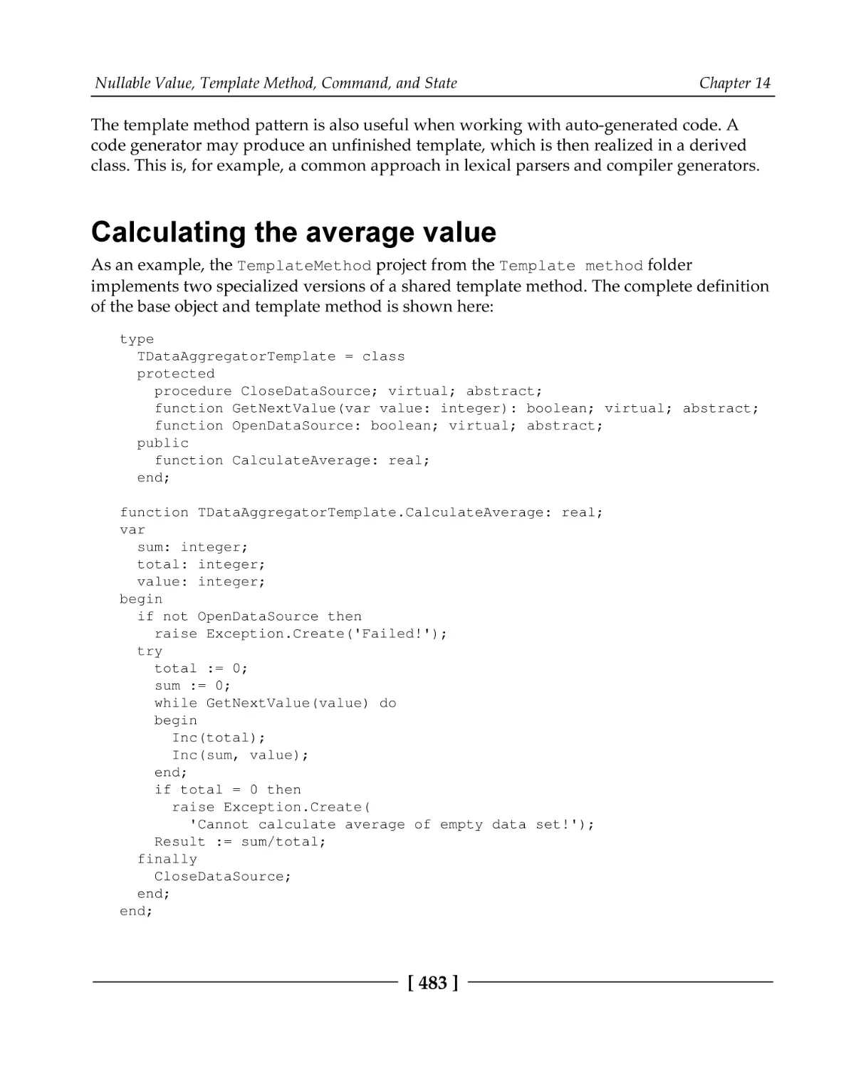 Calculating the average value