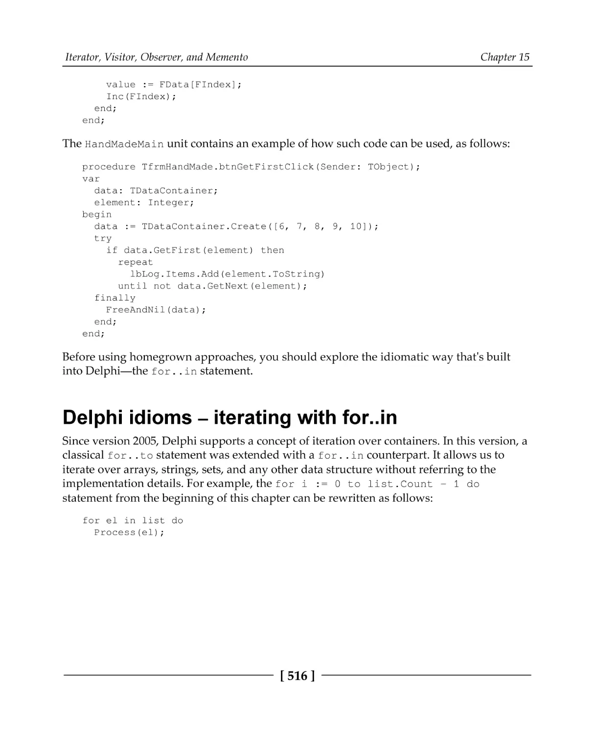 Delphi idioms – iterating with for..in