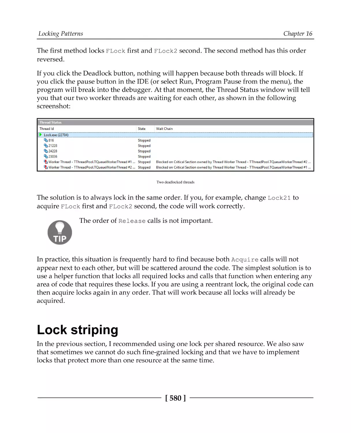 Lock striping