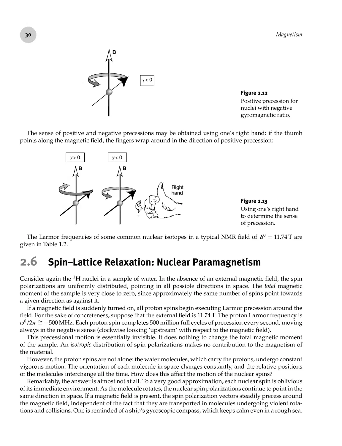 2.6 SpinLattice Relaxation: Nuclear Paramagnetism