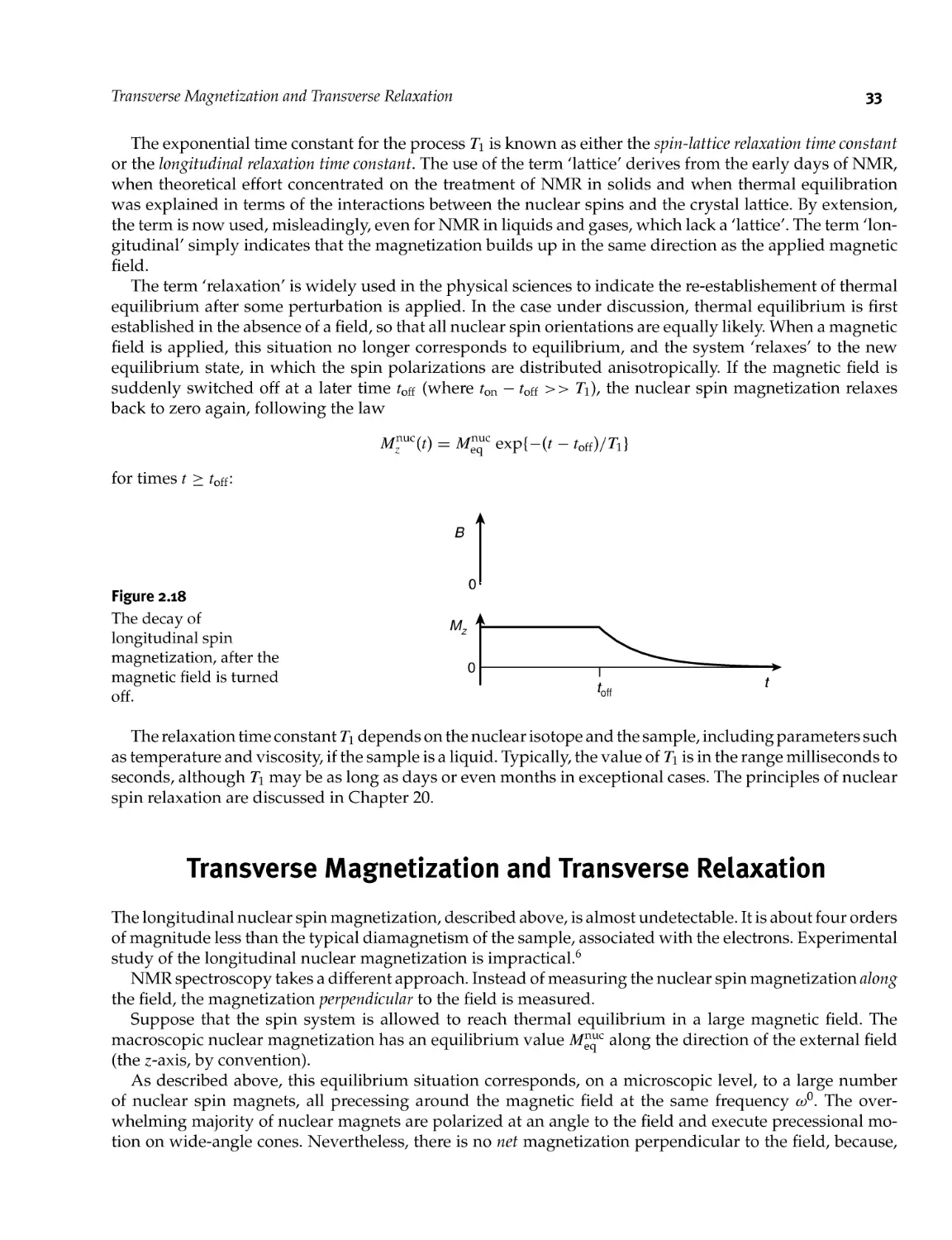 2.7 Transverse Magnetization and Transverse Relaxation