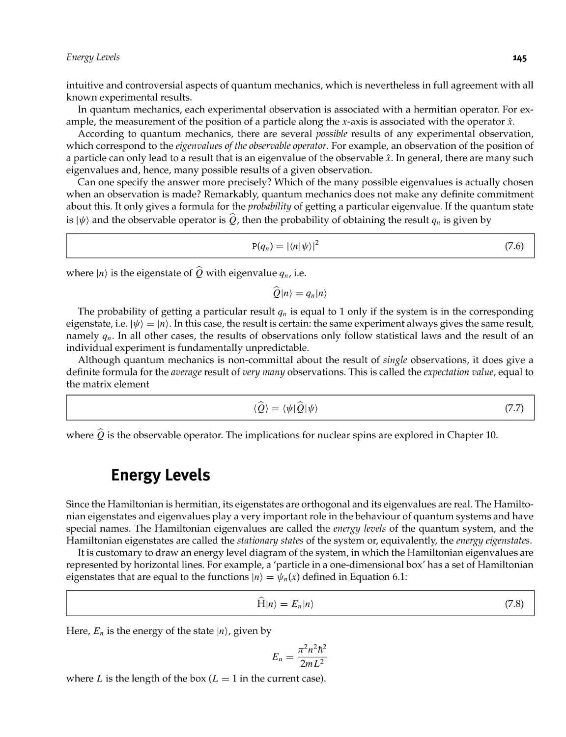 7.2 Energy Levels